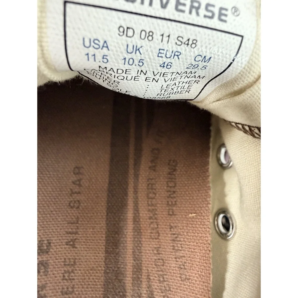 Converse All Star Brown Leather Low Top Sneakers Men's 11.5 Chuck Taylor Casual - Picture 11 of 11